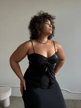 Plus Size Twist Detail Glittery Camisole