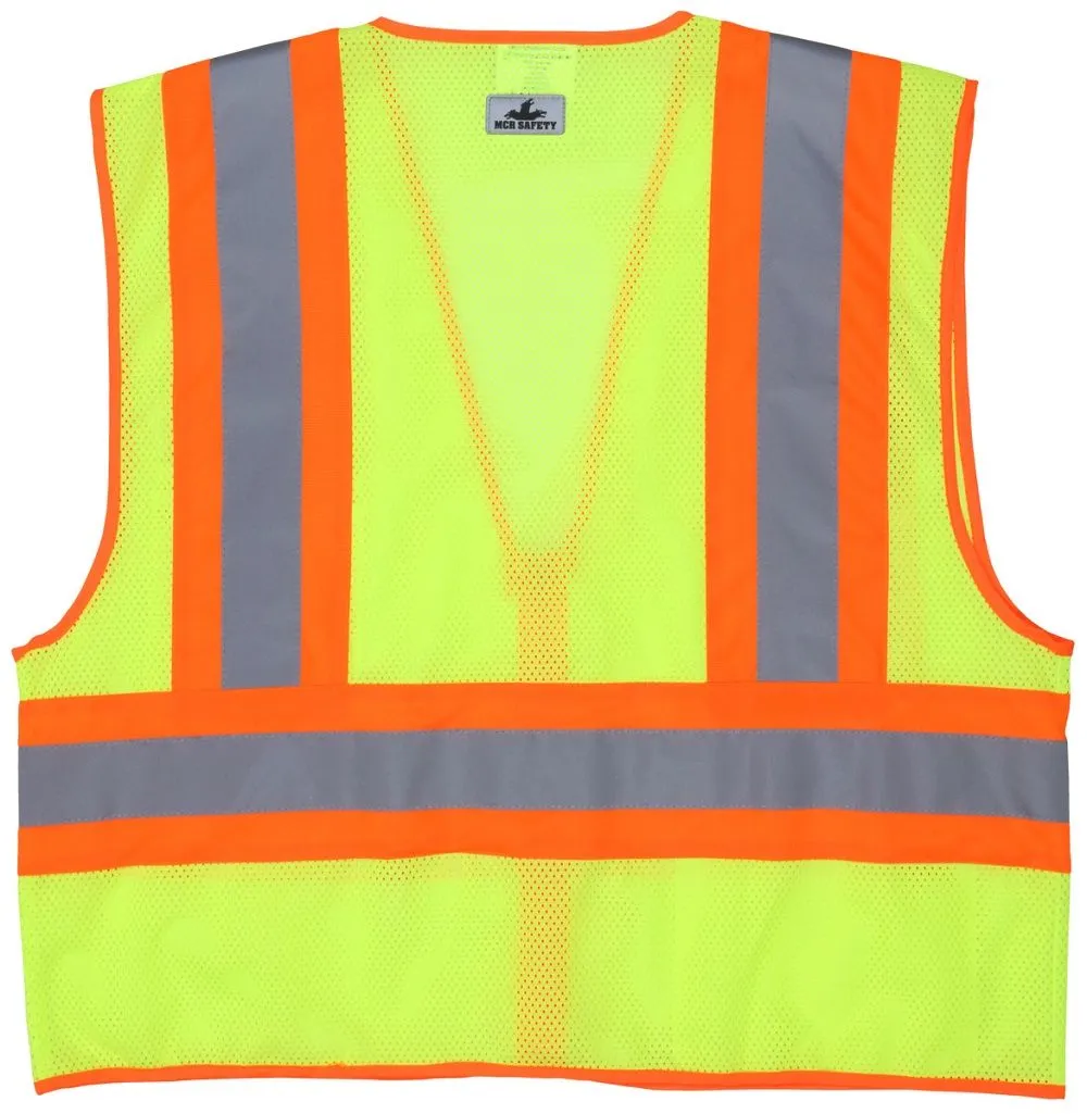 Poly, Mesh Safety Vest, 4 1/2 Orange/Sil