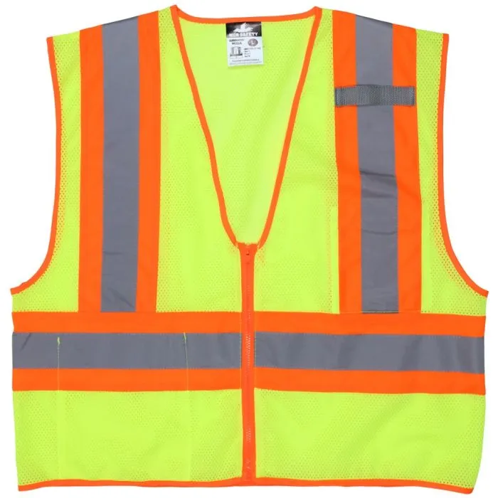 Poly, Mesh Safety Vest, 4 1/2 Orange/Sil