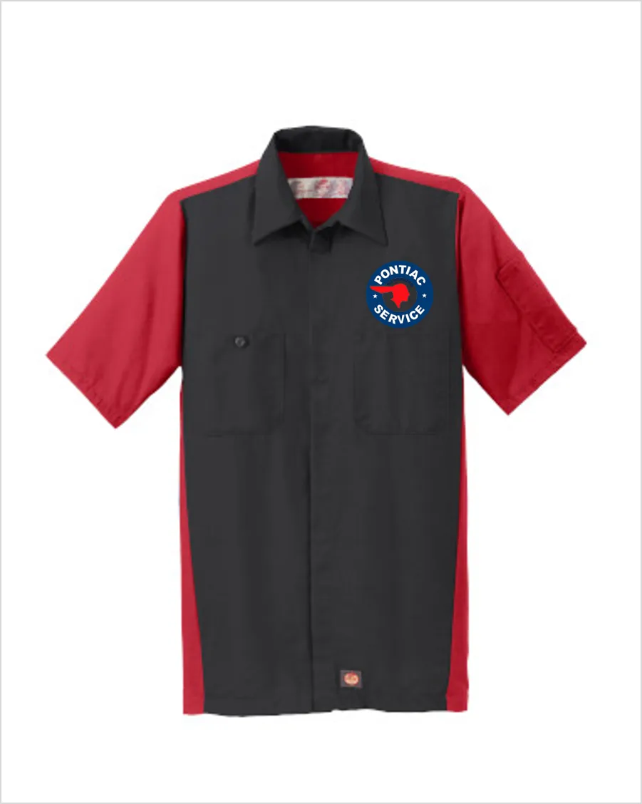 Pontiac Service Red Kap Short Sleeve Two-Tone Mechanic Shirt