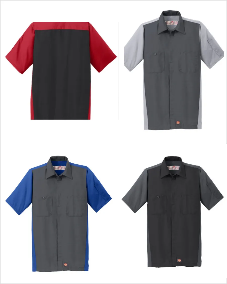 Pontiac Service Red Kap Short Sleeve Two-Tone Mechanic Shirt