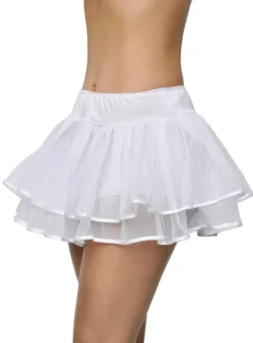 Pretty White Plus Size Womens Costume Petticoat with White Binding