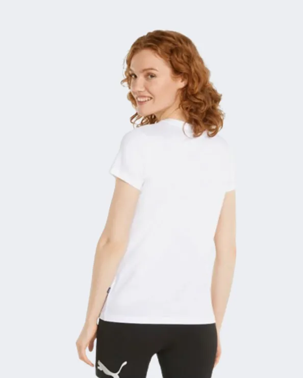 Puma Essentials  Metallic Logo Women Lifestyle T-Shirt White