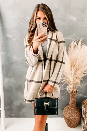 "Perfectly Plaid" Plaid Coat (Oatmeal)