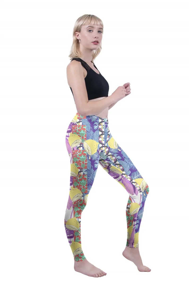 Regular Leggings (8-12 UK Size) - Lemon Fiesta