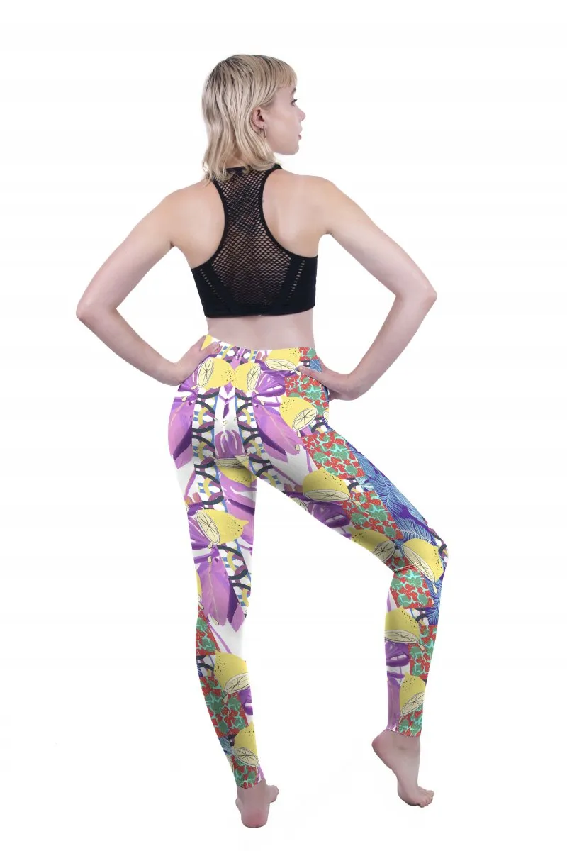 Regular Leggings (8-12 UK Size) - Lemon Fiesta