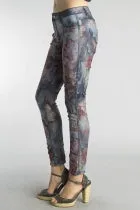 Reversible Denim and Floral Pattern Pants