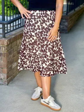 Sanctuary New Pleated Midi Skirt - Chocolate Spots