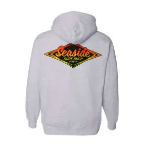 Seaside Surf Shop Vintage Logo Pullover Hoody - Neon Orange Fade