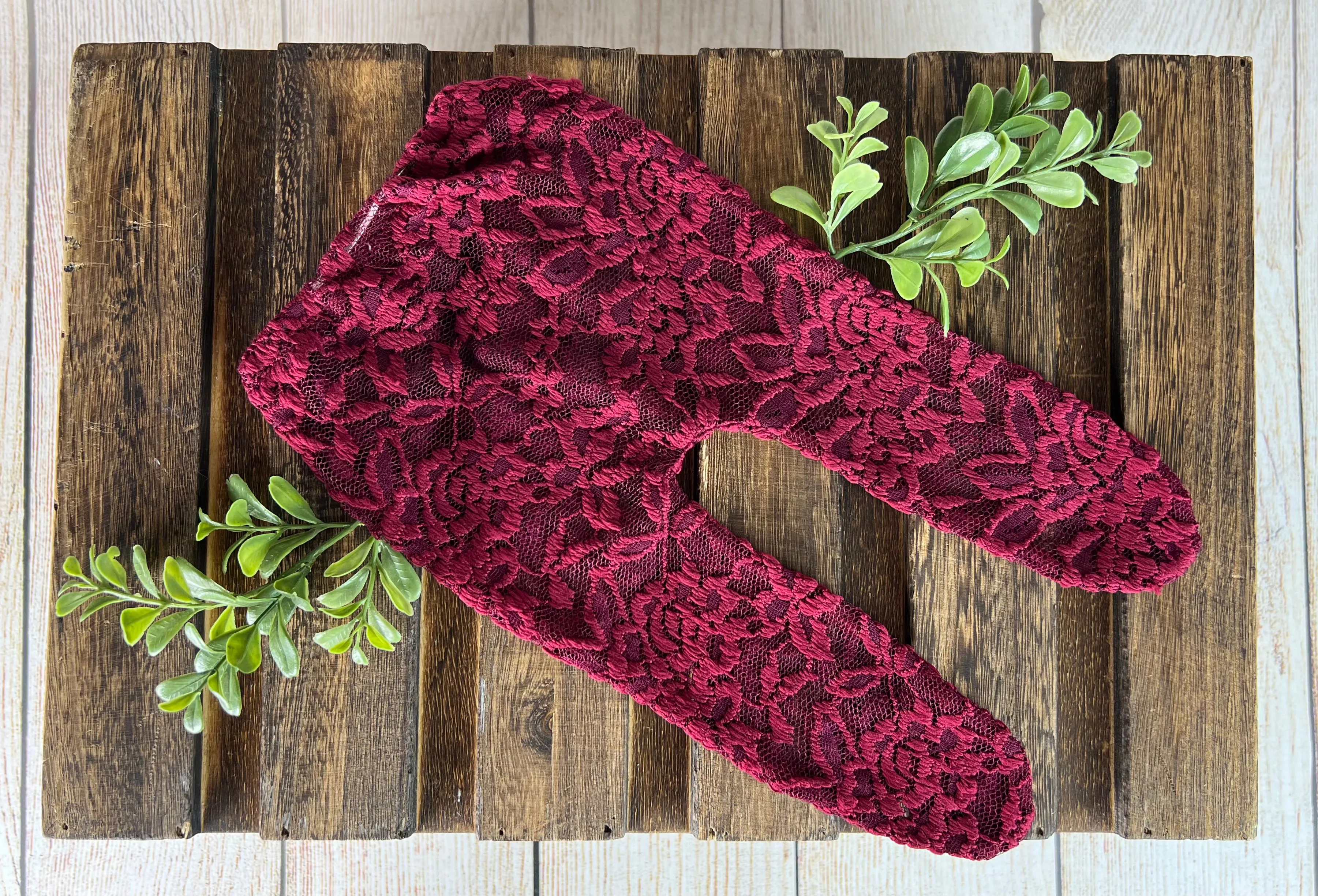 SET Leggings and Blouse - Burgundy Lace