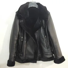 Sheep Shearing Warm Leather Coat