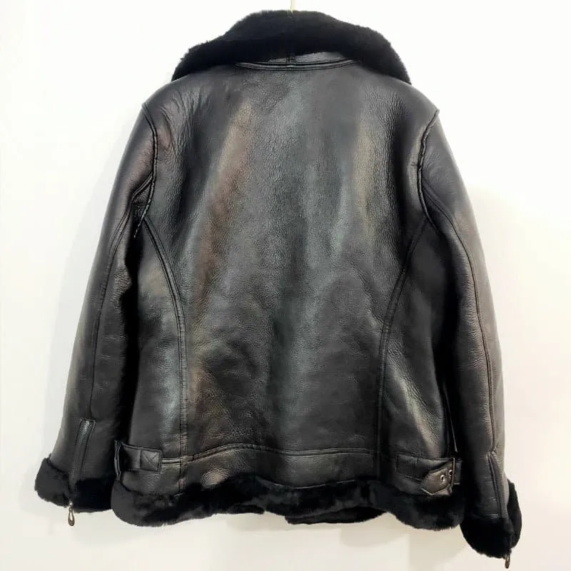 Sheep Shearing Warm Leather Coat