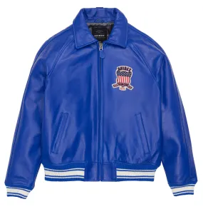 Shop Genuine Avirex Cobalt Leather Bomber Jackets – sale