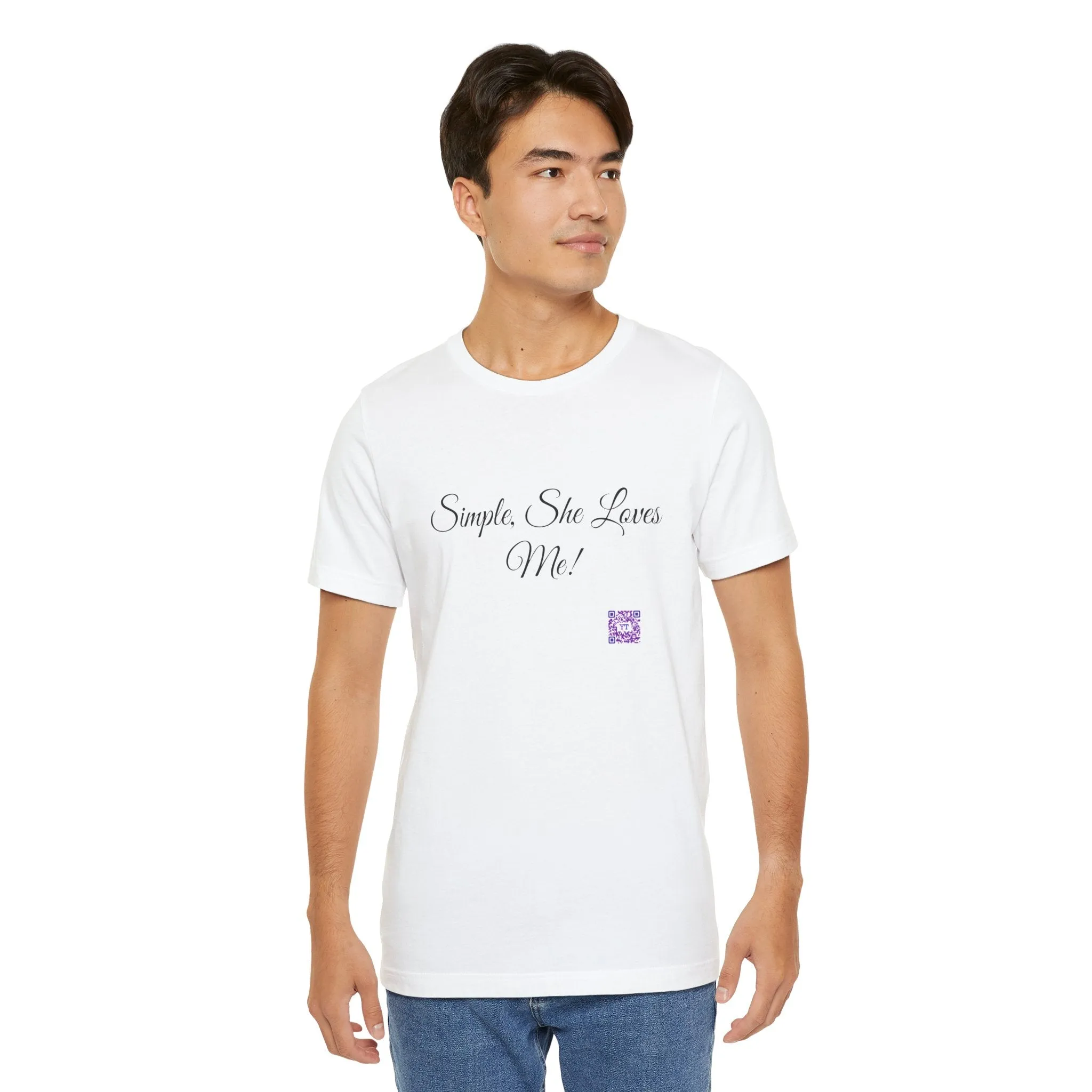 Simple She Loves Me T-Shirt, Direct To Garment Print Tee, Comfortable Casual Shirt, Unique Graphic Tee, Perfect Present Idea