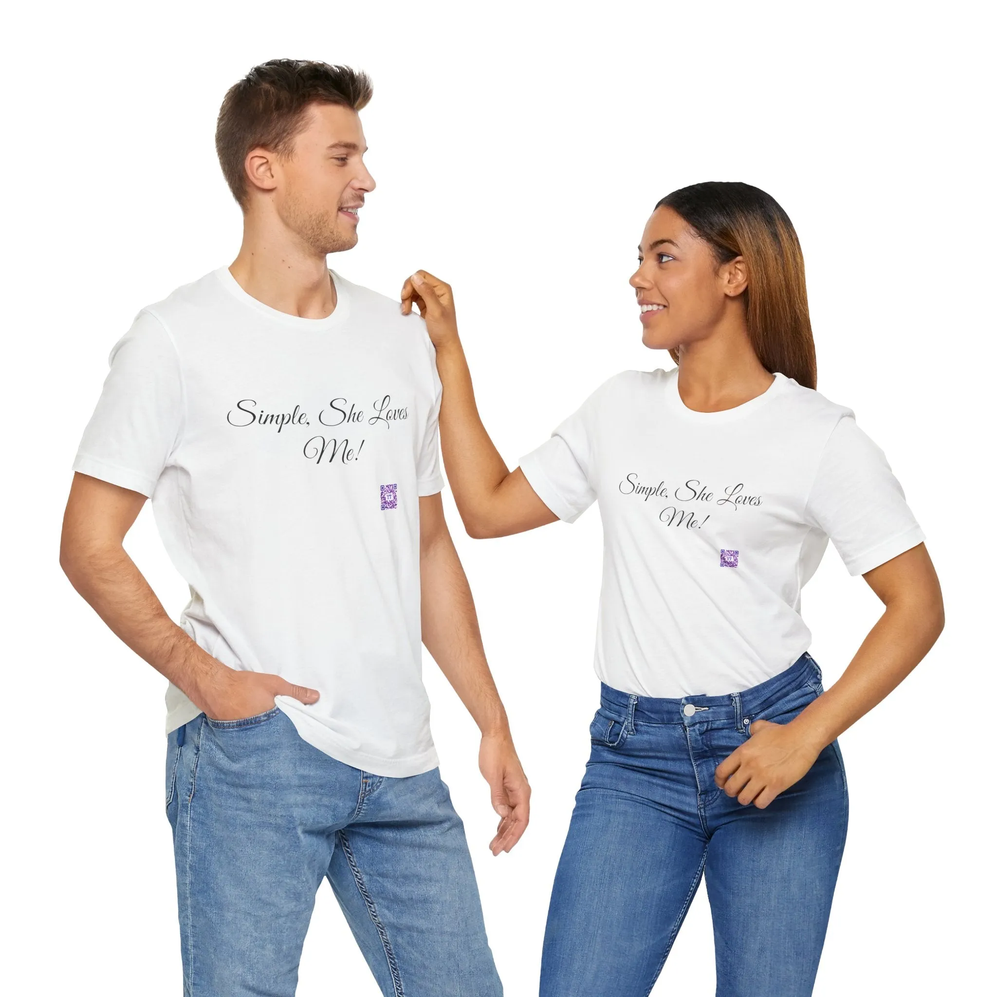 Simple She Loves Me T-Shirt, Direct To Garment Print Tee, Comfortable Casual Shirt, Unique Graphic Tee, Perfect Present Idea