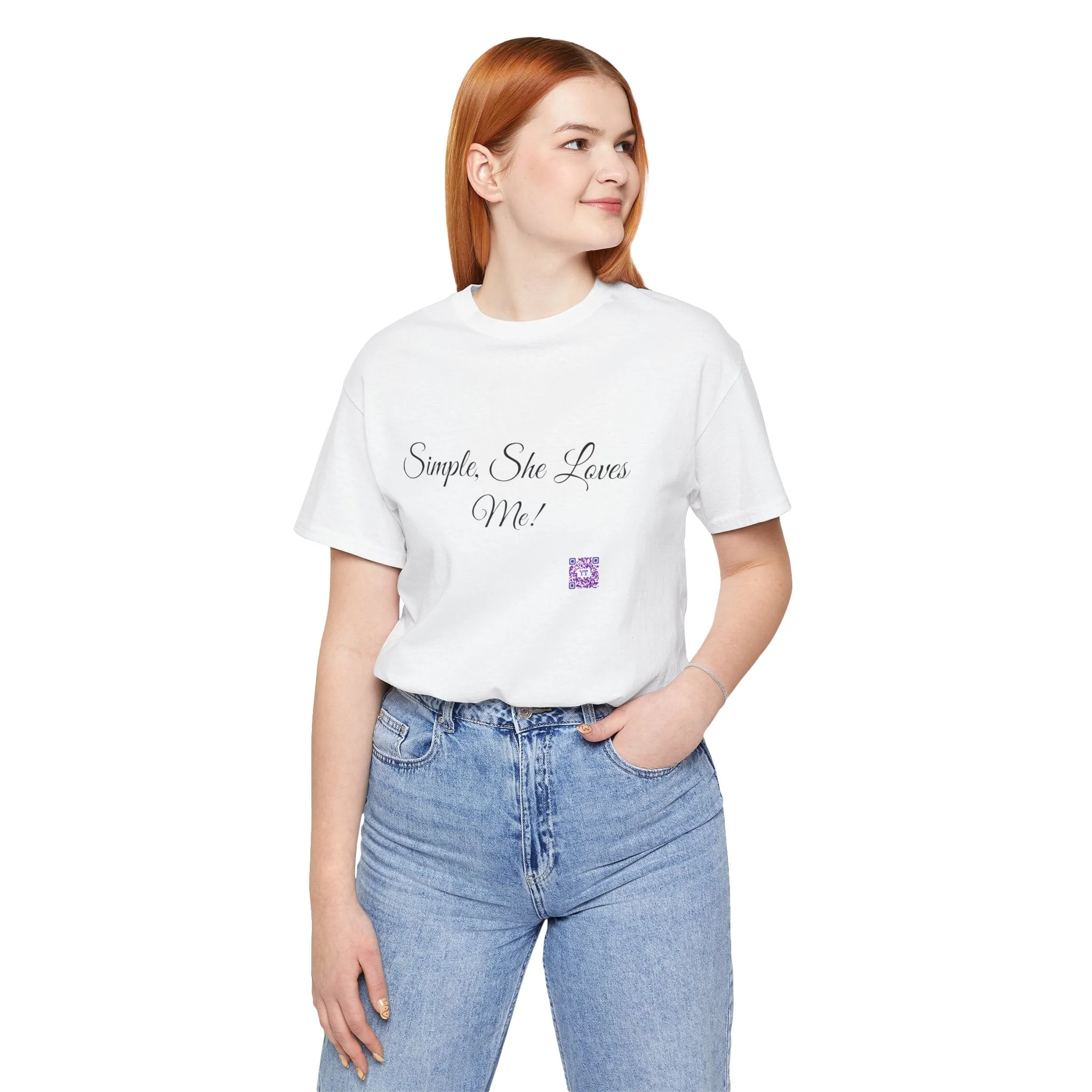 Simple She Loves Me T-Shirt, Direct To Garment Print Tee, Comfortable Casual Shirt, Unique Graphic Tee, Perfect Present Idea