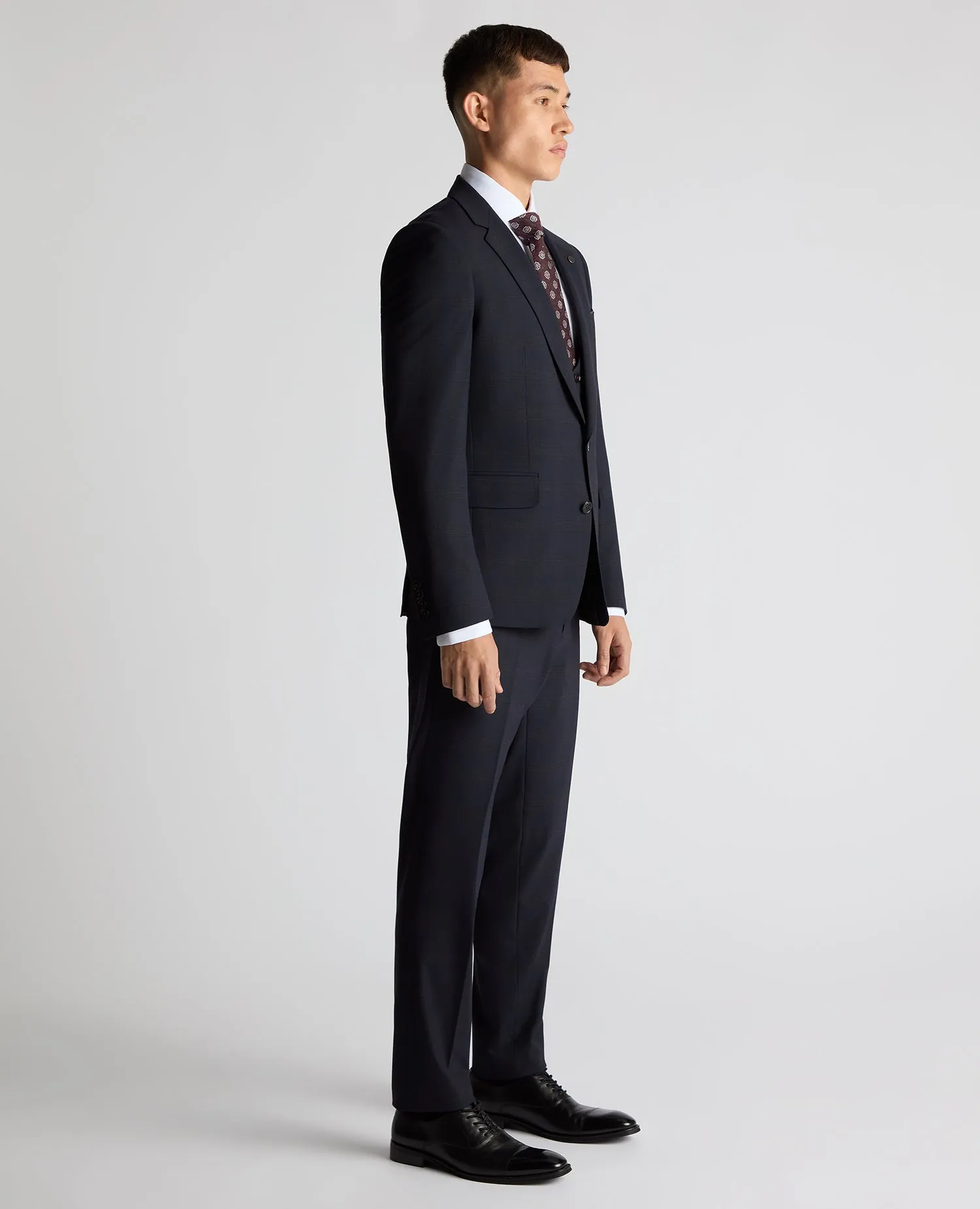 Slim Fit Checked Stretch Suit