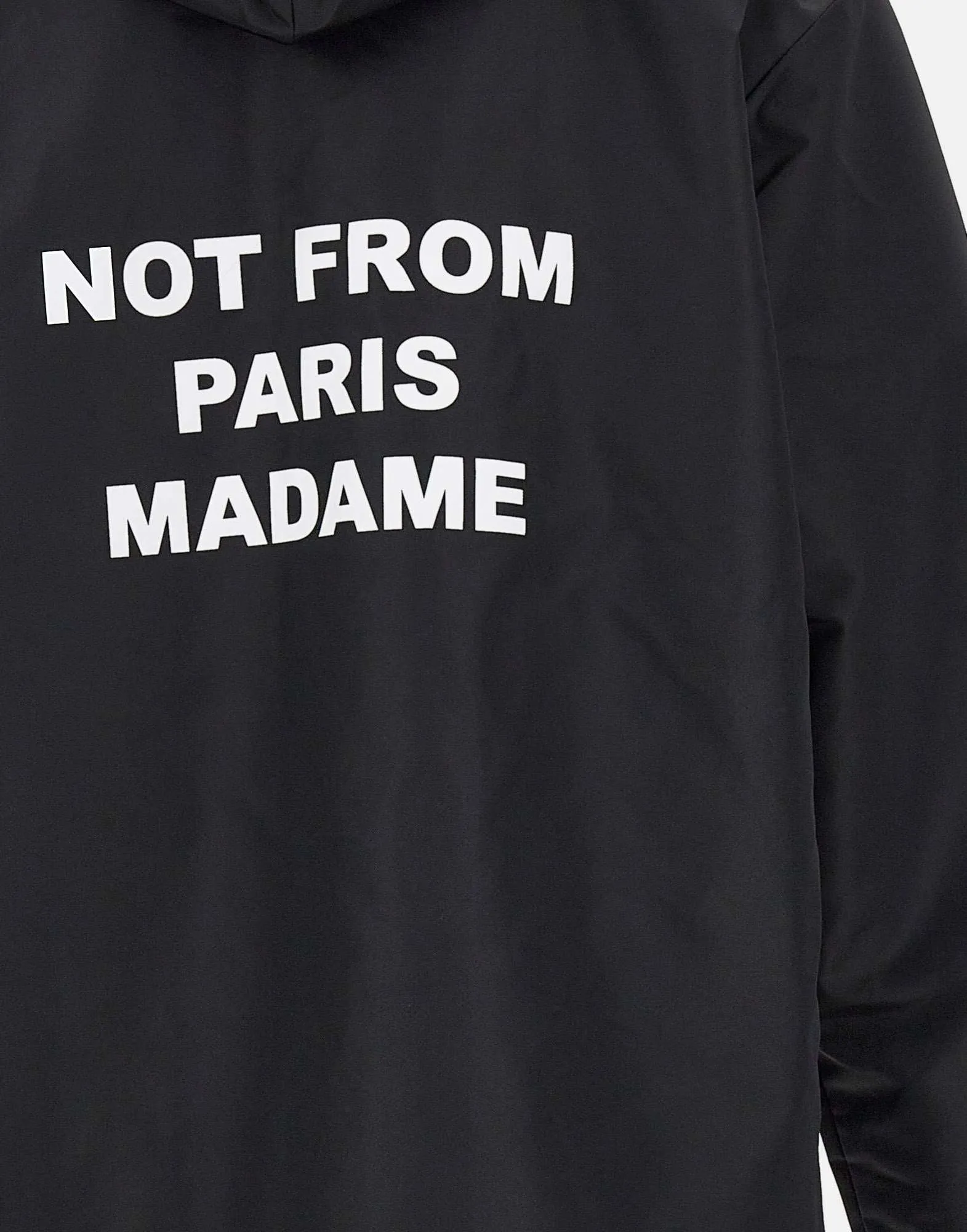 Slogan Black Water-Repellent Parka