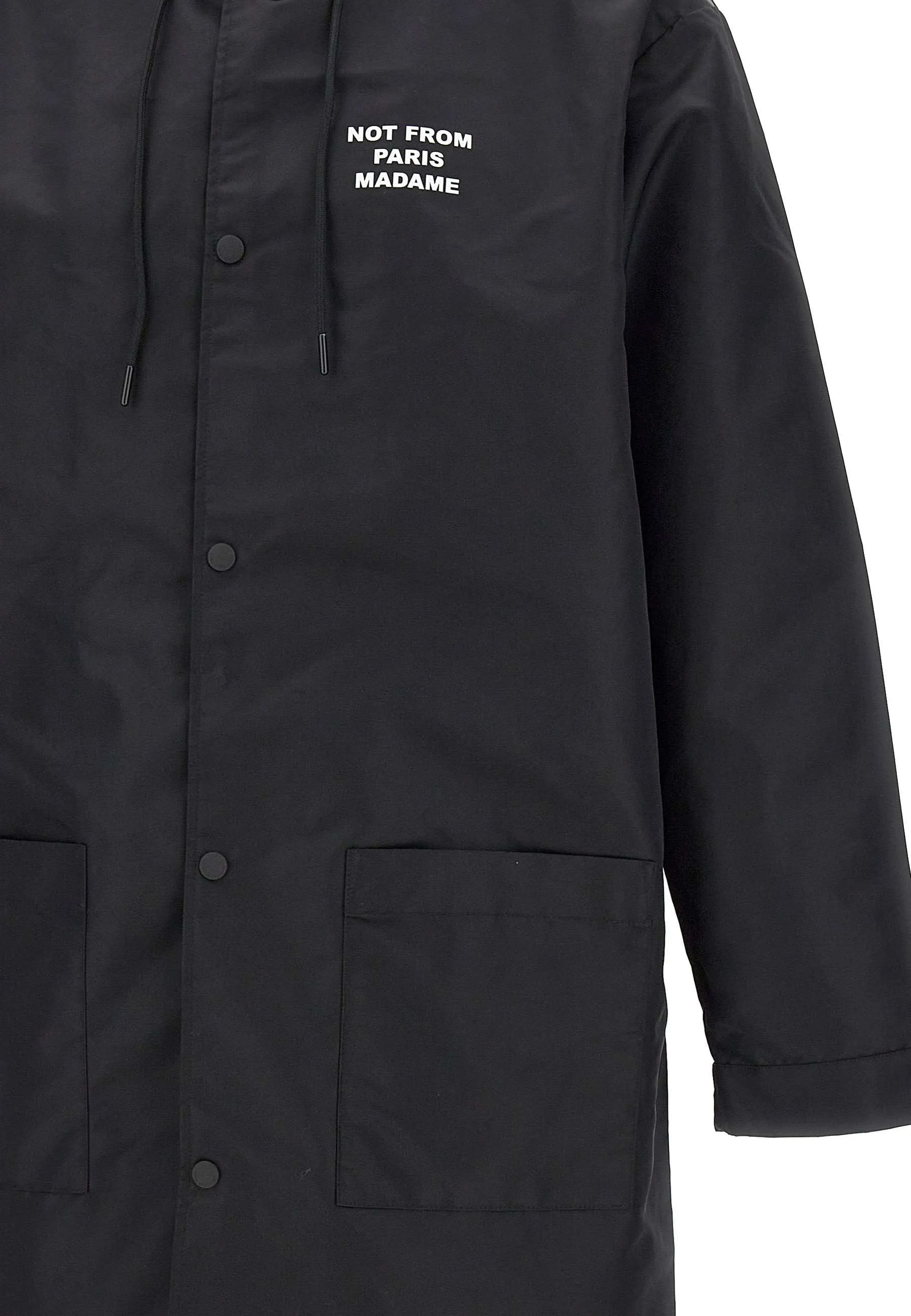 Slogan Black Water-Repellent Parka