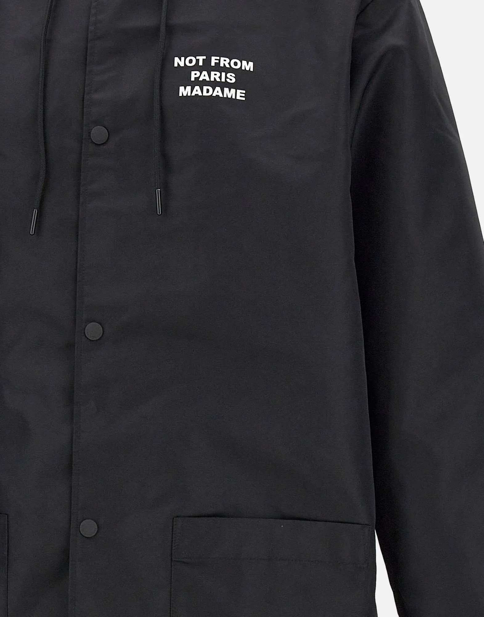 Slogan Black Water-Repellent Parka