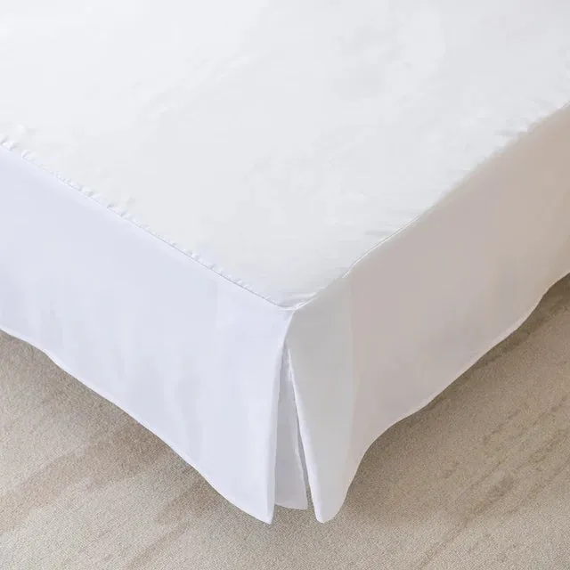 Solid Color Bed Skirt Durable Fabric Dust-Proof Bedspread