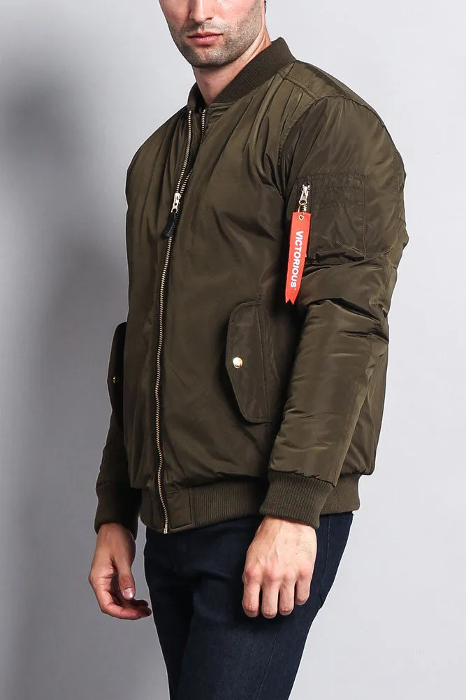 Solid Color MA-1 Bomber Jacket