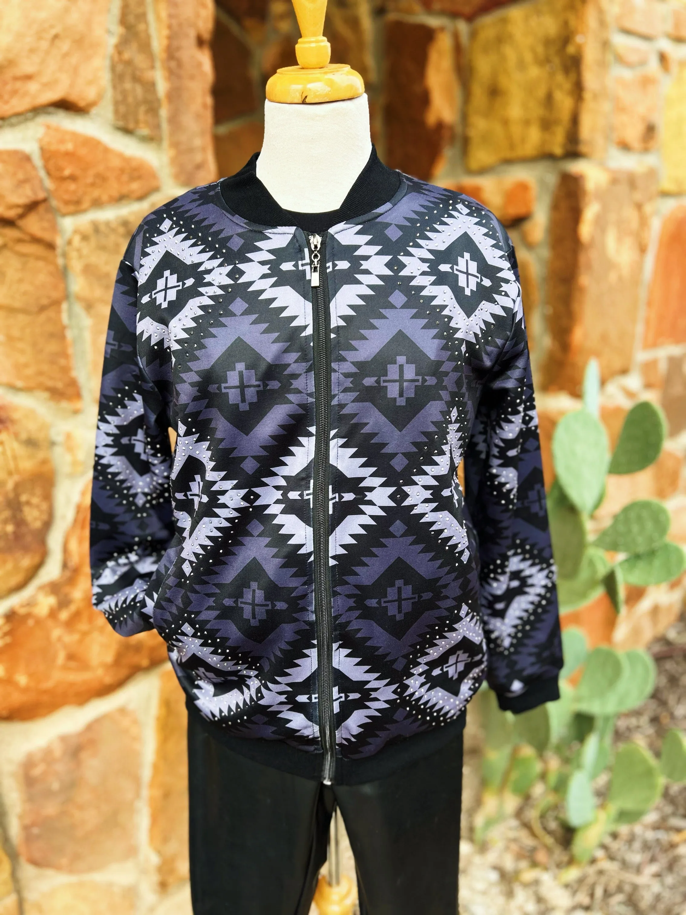 Southwest Rhinestone Bomber Jacket