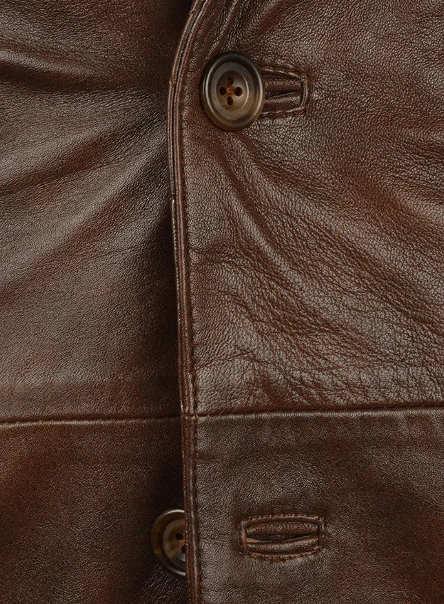 Spanish Brown Harper Leather Blazer