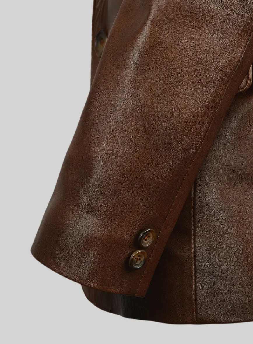 Spanish Brown Harper Leather Blazer