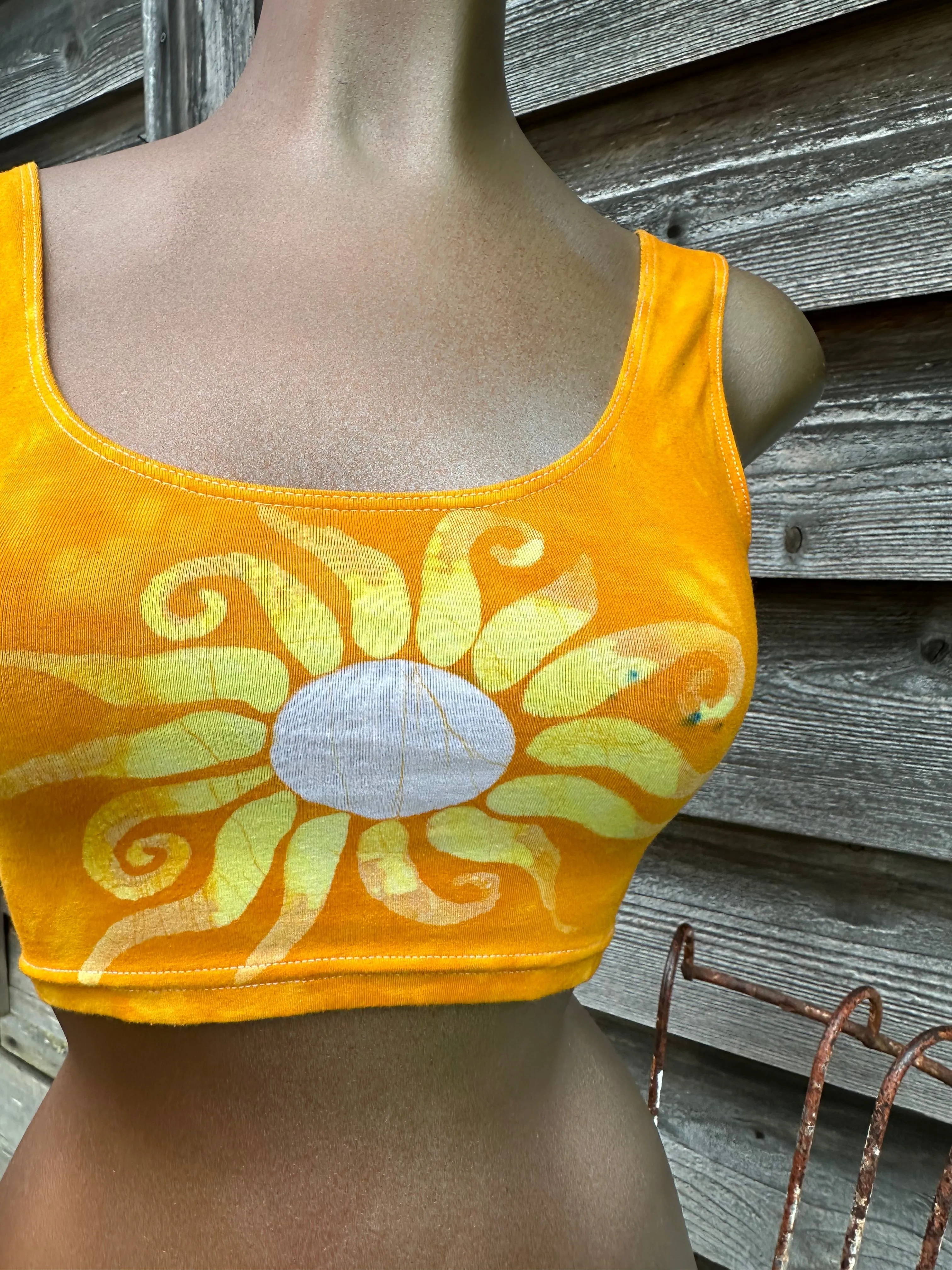 Sunshine Daydream Hand Painted Batik Sports Bra