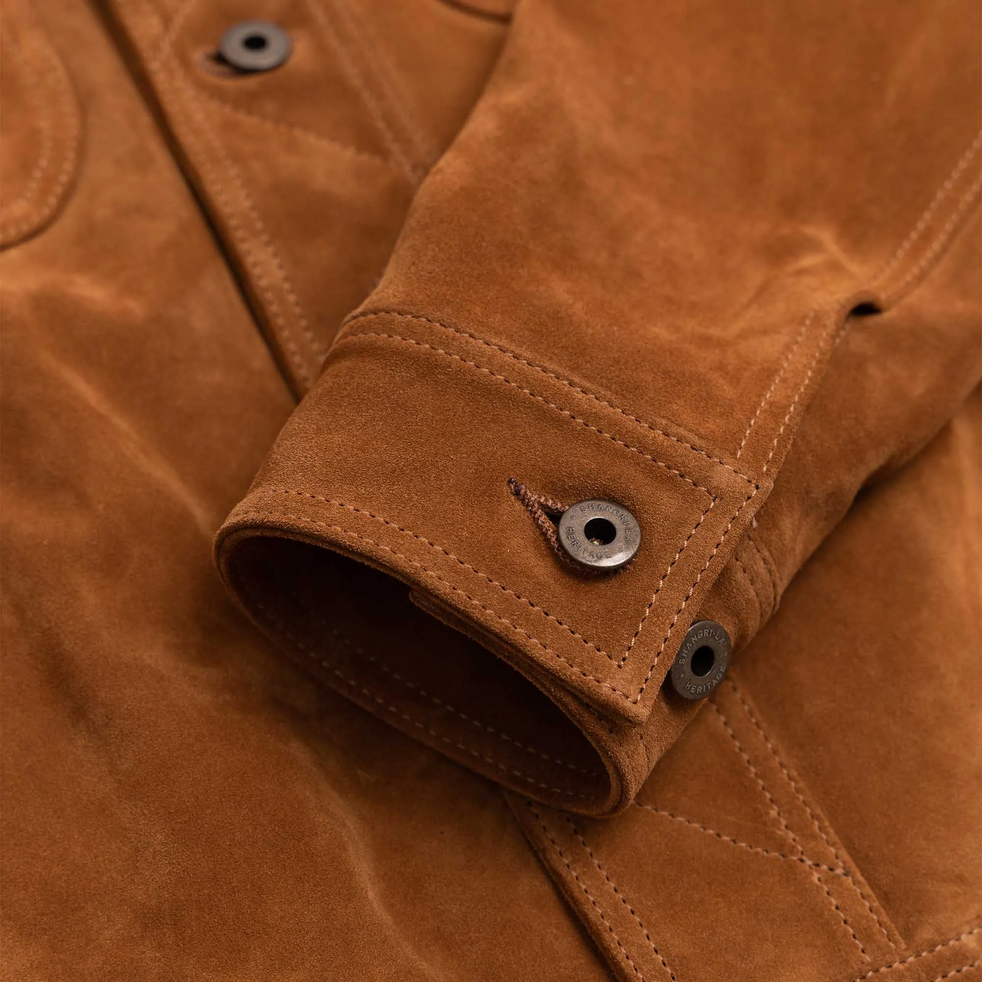 Terracotta Cognac Suede Jacket - Shangri-La Heritage