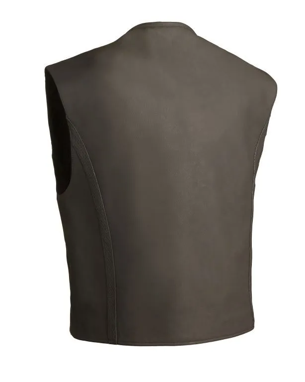 The Cleveland Men Club Leather Vest – Dull Black 