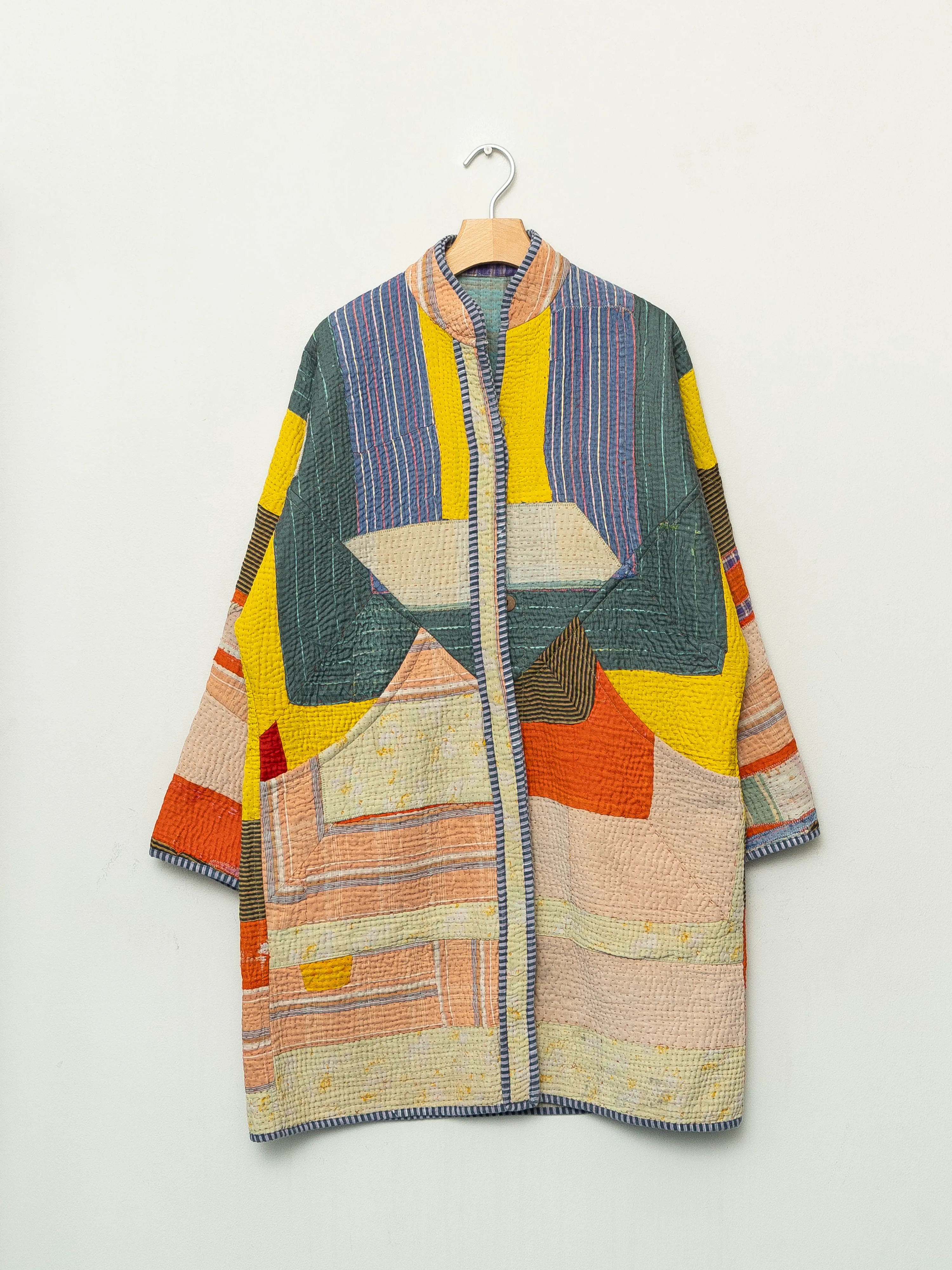 The Sai Quilted Patchwork Kantha Coat