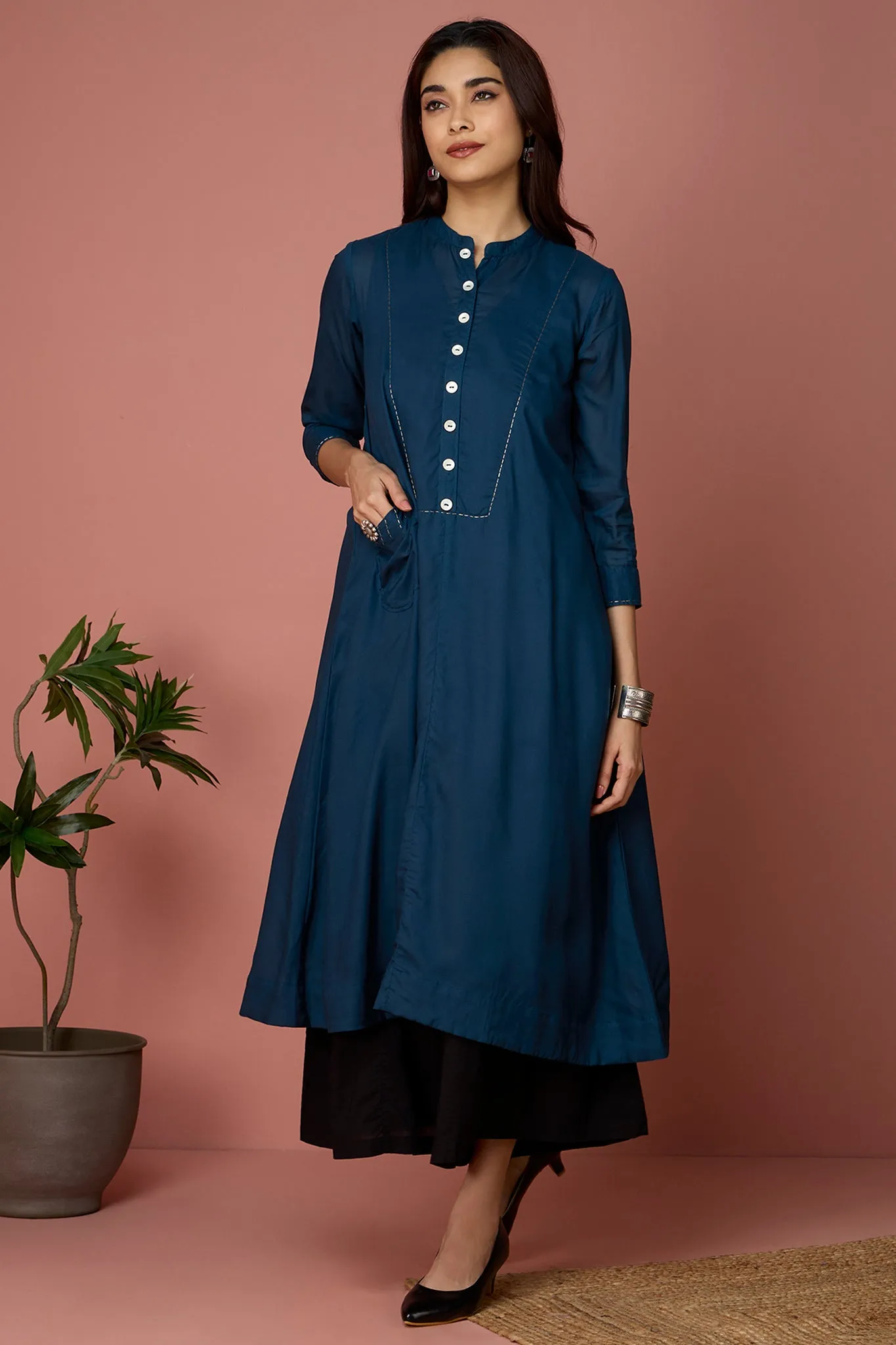 tunic dress - Opulent Peacock & Blue Symphony