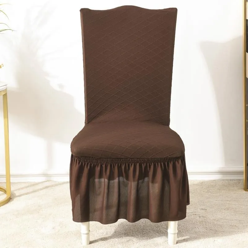 Universal High Elasticity Skirt Chair Cover Red