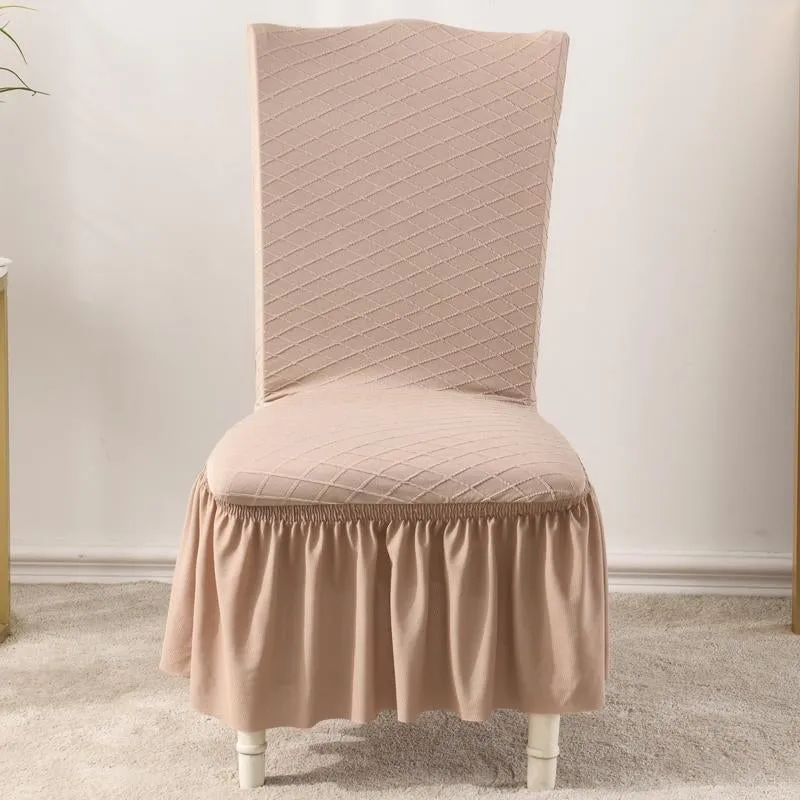 Universal High Elasticity Skirt Chair Cover Red