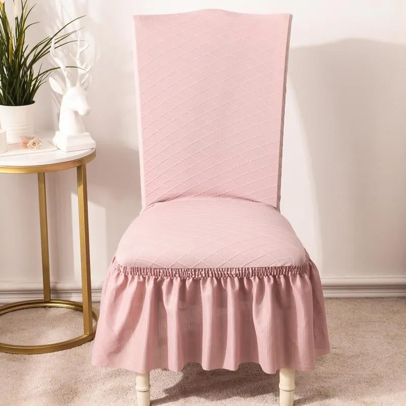 Universal High Elasticity Skirt Chair Cover Red