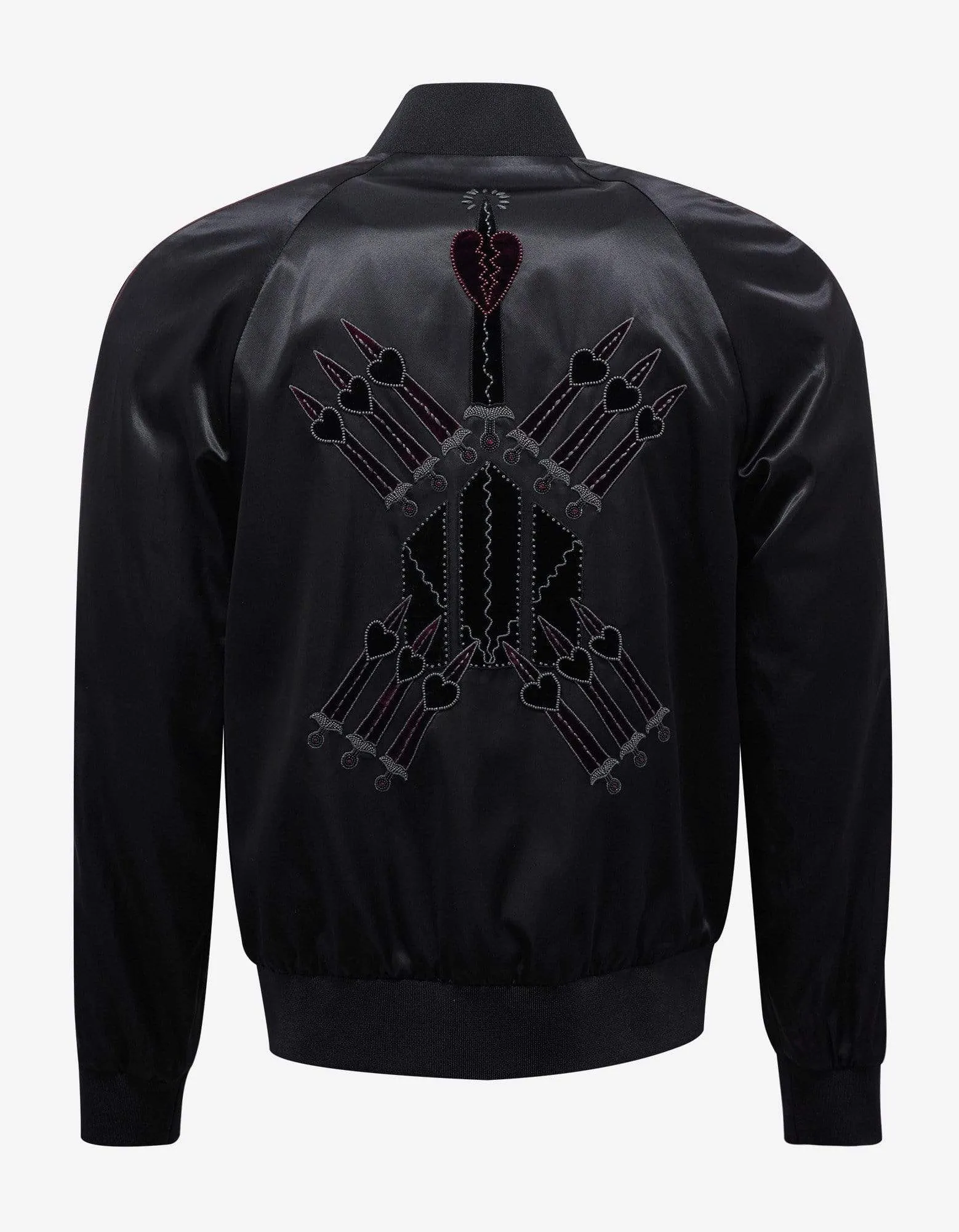 Valentino Garavani Black Loveblade Embroidery Souvenir Jacket