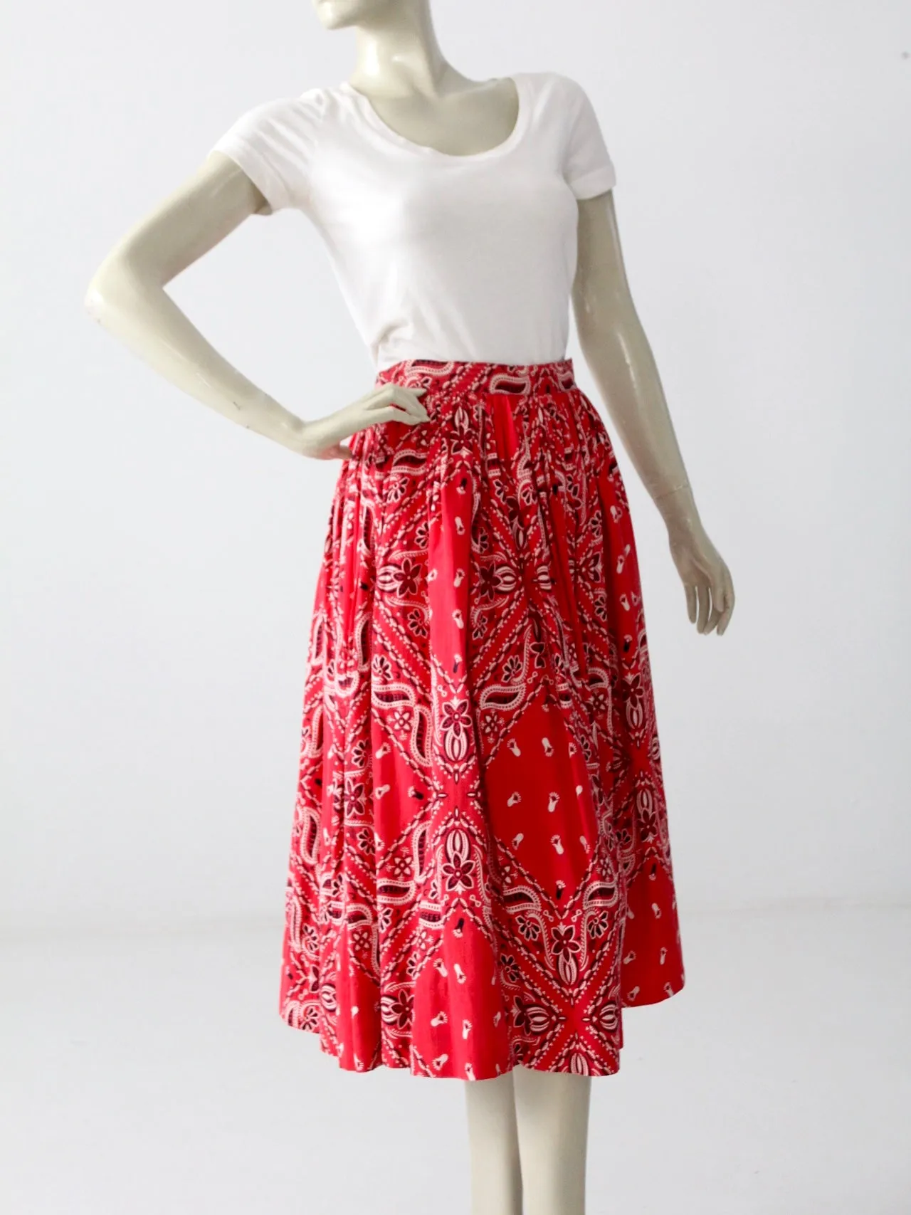 vintage 50s circle skirt with bandana print