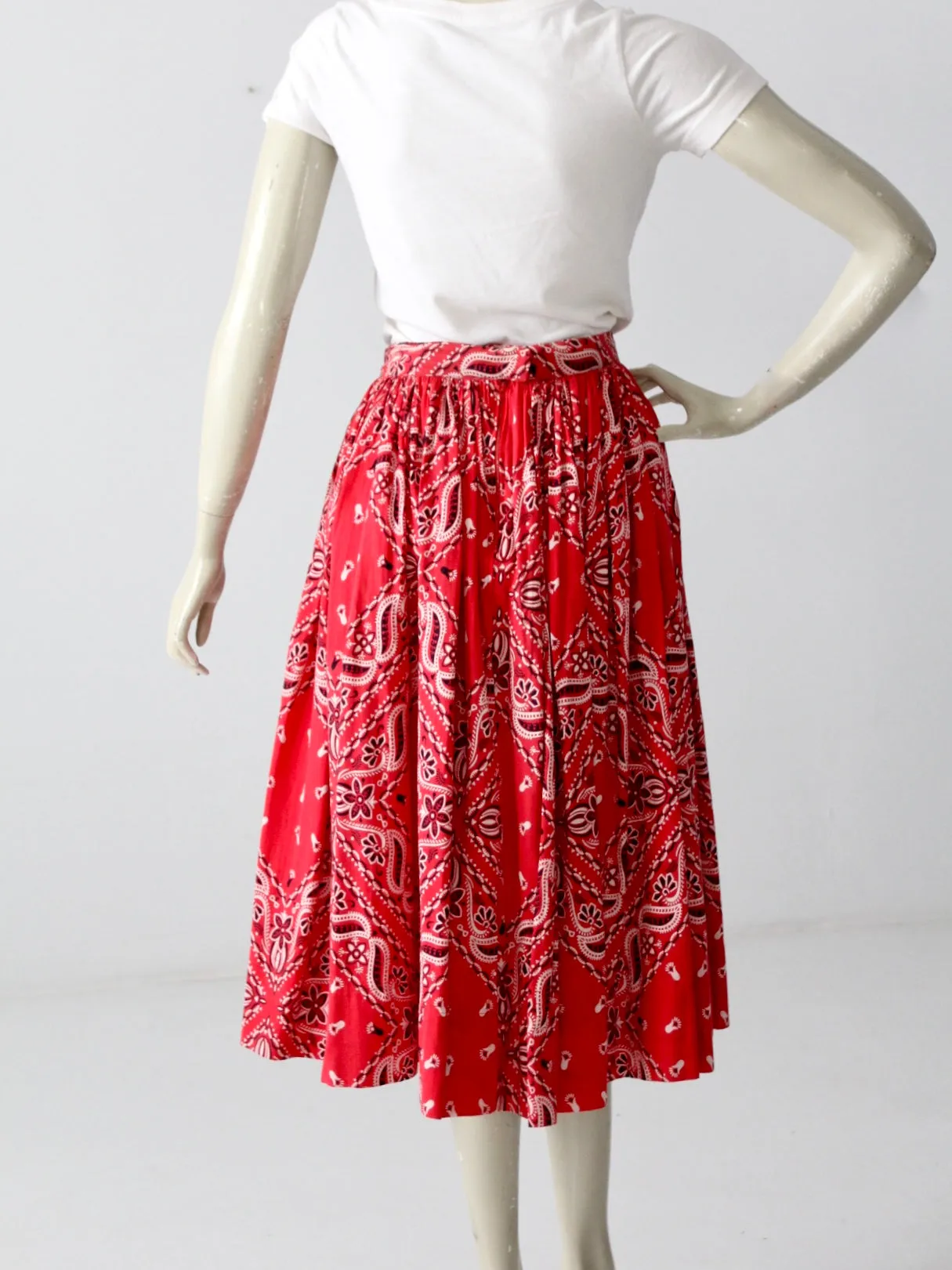 vintage 50s circle skirt with bandana print