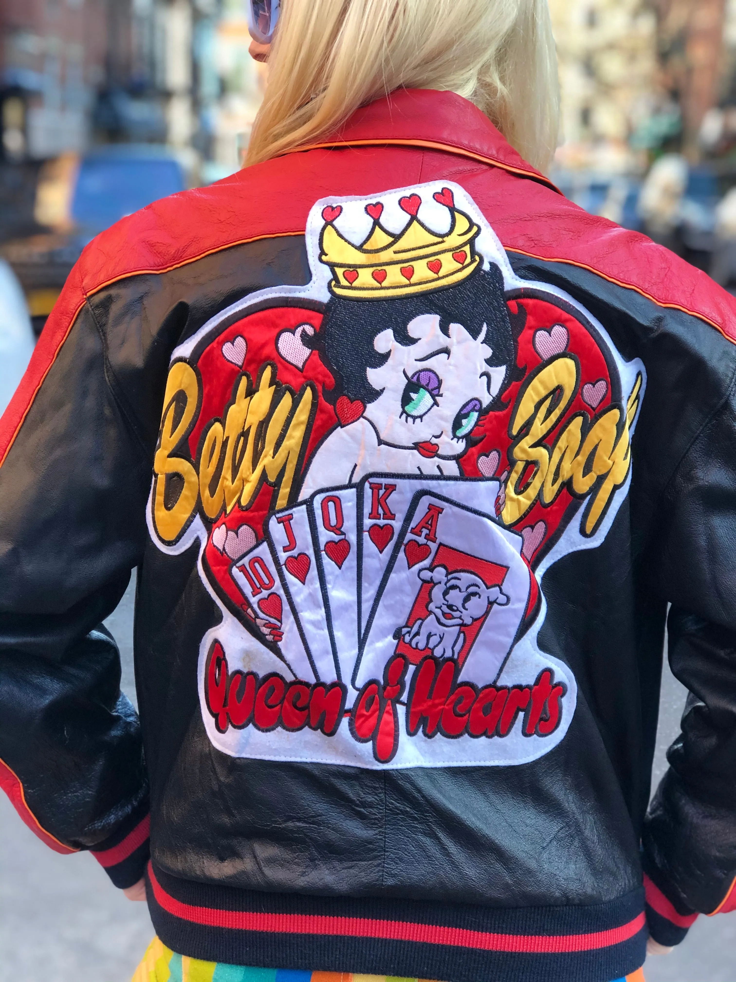 Vintage 80s Leather Betty Boop Bomber Jacket