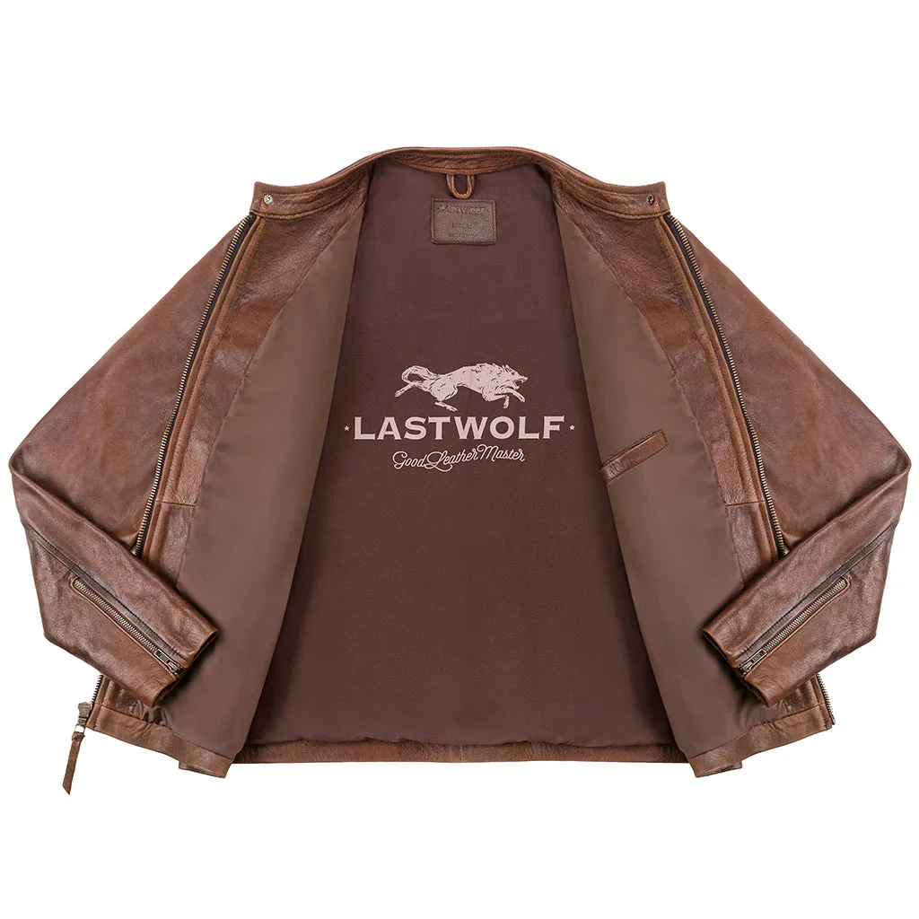 WHEELER PEAK RACER LEATHER JACKET - ANTIQUED RUST