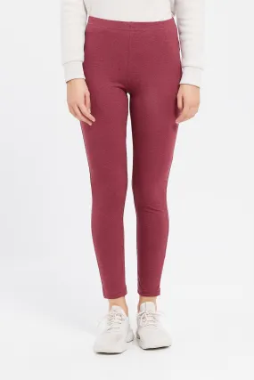 Women Black And Burgundy Legging Set (Pack Of 2)