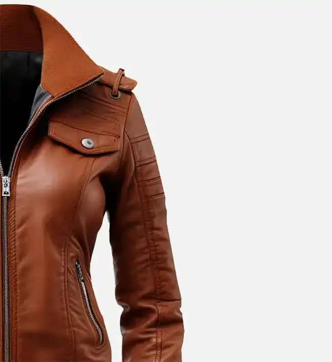 Women’s Brown Vintage Bomber Leather Jacket