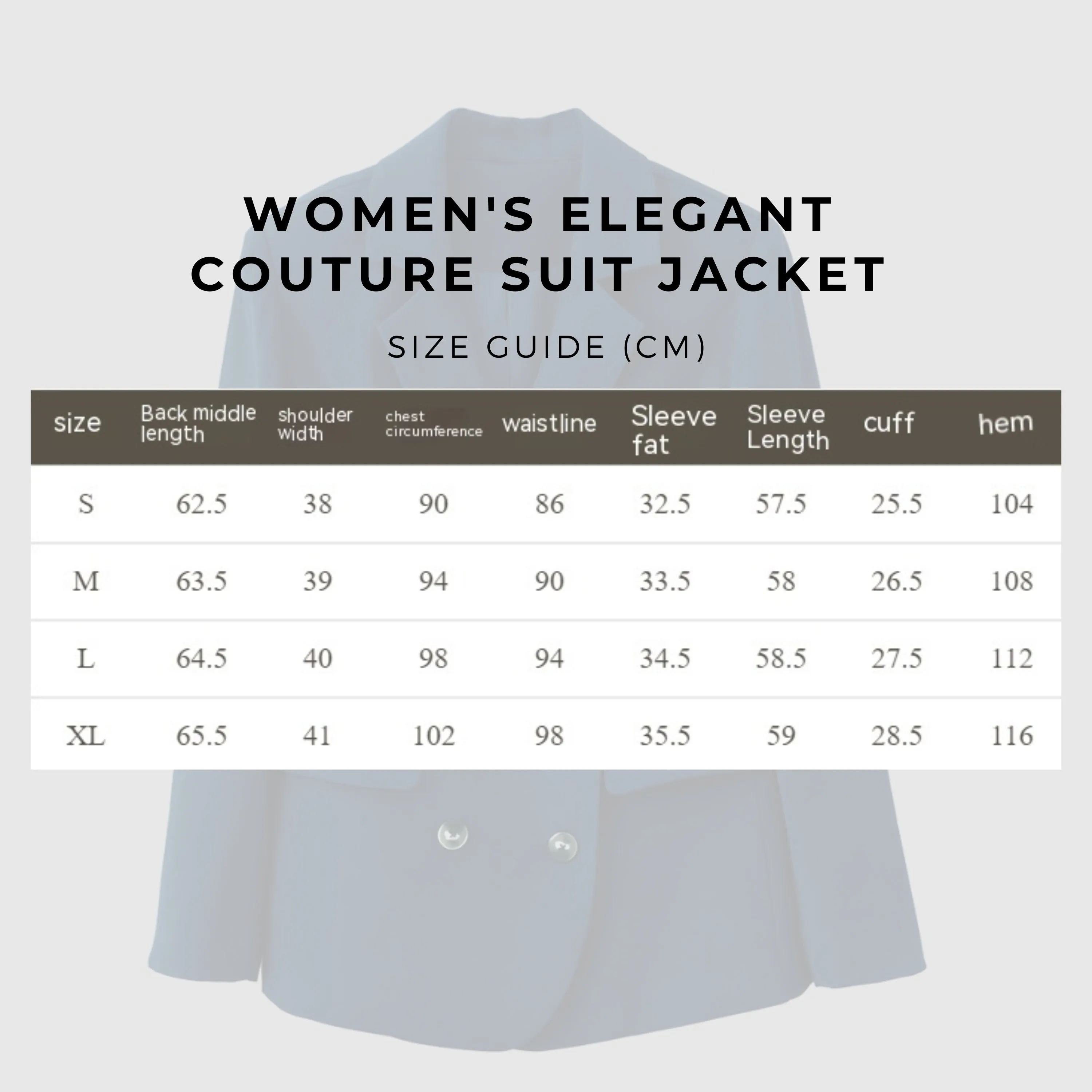 Women's Elegant Couture Suit Jacket