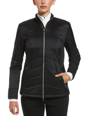 Womens Quilted Golf Jacket with Multi-Needle Stitching