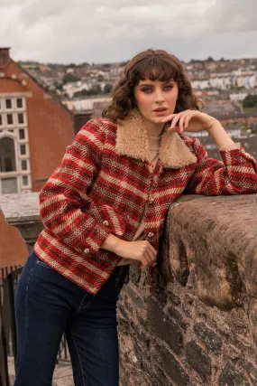 Wool Red Check Coat