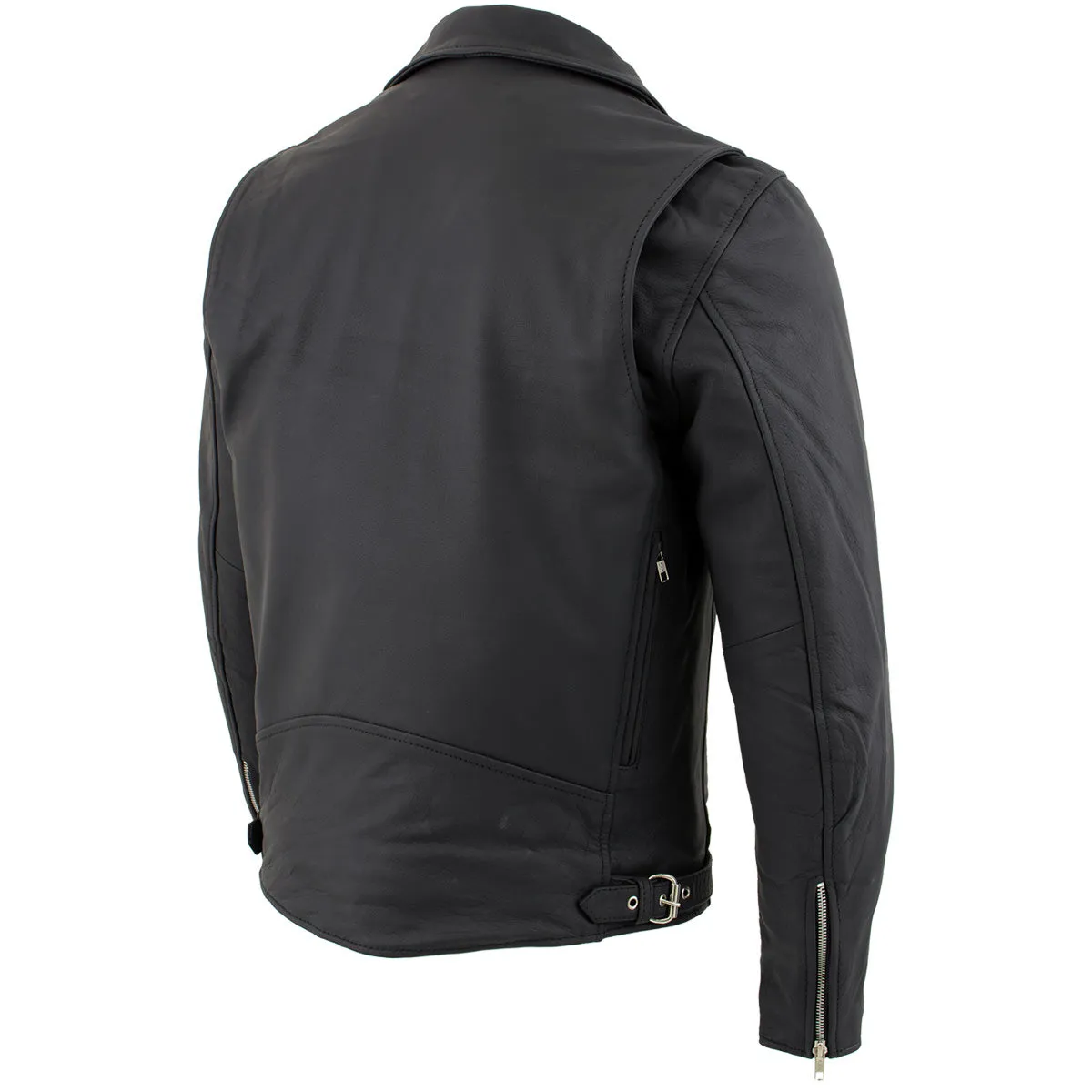 Xelement BXU10580 Men's 'Reaper' Matte Black Leather Motorcycle Biker Rider Jacket