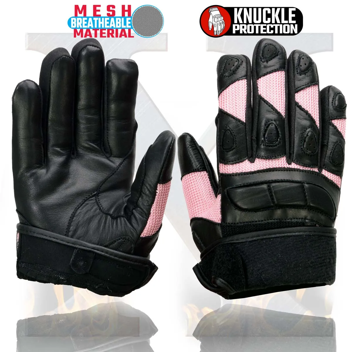 Xelement XG80206 Women's Black and Pink Mesh Cool Rider Motorcycle