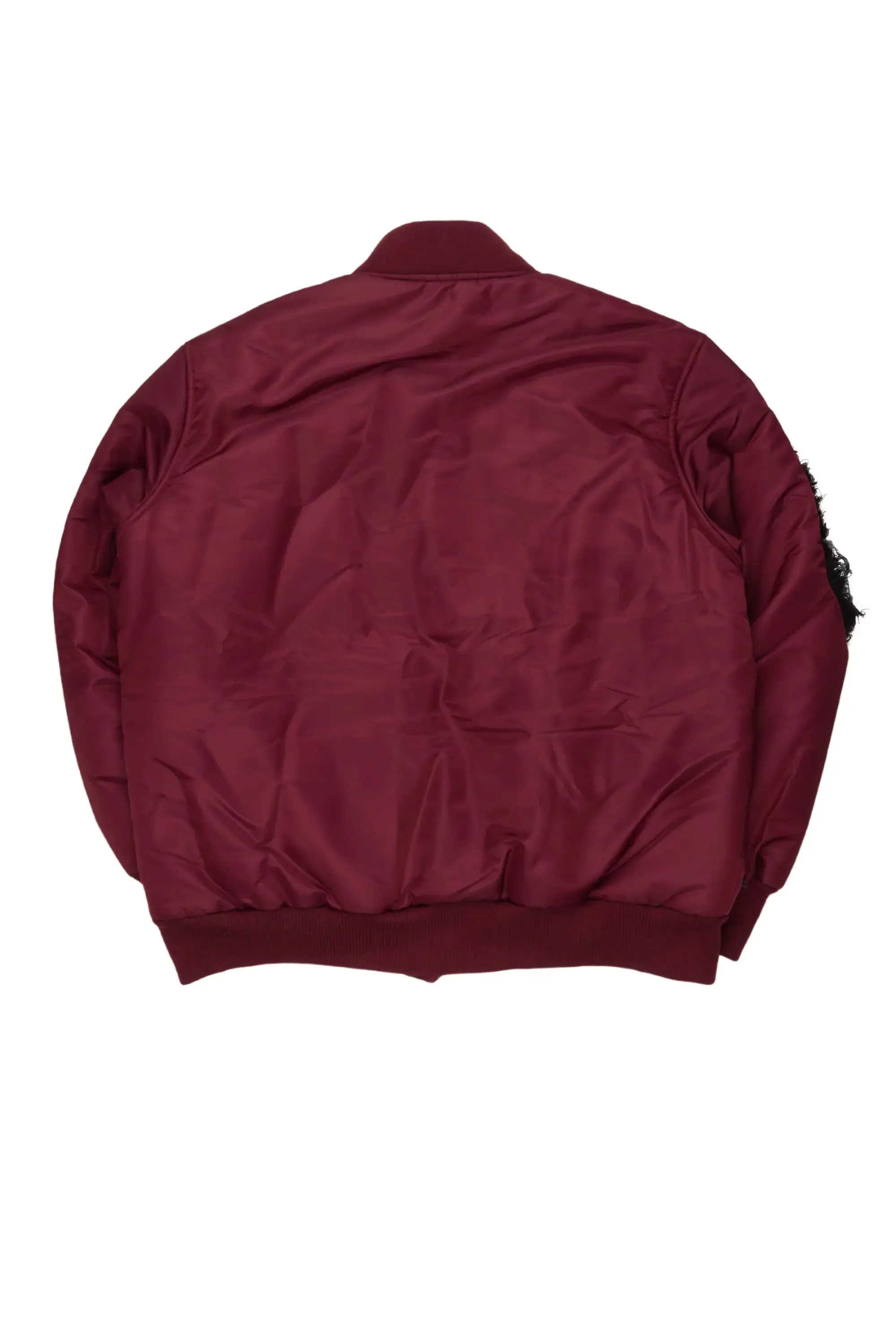 Xylo Burgundy Patchwork Bomber Jacket